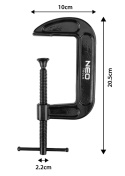 ŚCISK STOLARSKI (śrubowy), TYP C (G), 100 mm (4"), ŻELIWNY 45-553 NEO TOOLS