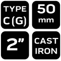 ŚCISK STOLARSKI (śrubowy), TYP C (G), 50 mm (2"), ŻELIWNY 45-551 NEO TOOLS
