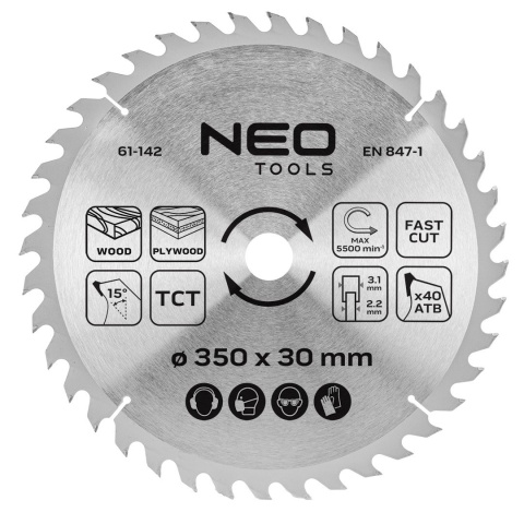 TARCZA DO PILARKI, WIDIOWA 350 x 30 mm 61-142 NEO TOOLS