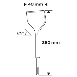 DŁUTO SDS PLUS 40 x 250 mm, 25 st. 57-554 NEO TOOLS