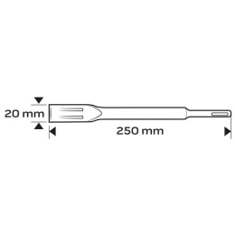 DŁUTO SDS PLUS PŁASKIE SAMOOSTRZĄCE 20 x 250 mm 57-555 NEO TOOLS
