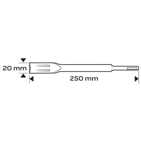 DŁUTO SDS PLUS PŁASKIE SAMOOSTRZĄCE 20 x 250 mm 57-555 NEO TOOLS