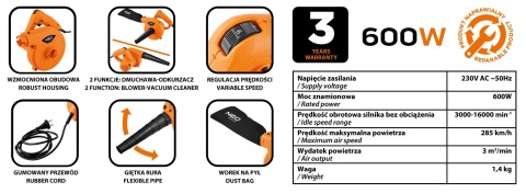 DMUCHAWA 600W 04-625 NEO TOOLS