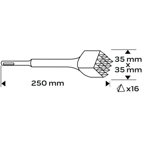 GROSZKOWNIK SDS PLUS 35 x 35 mm, 16 zębów 57-573 NEO TOOLS