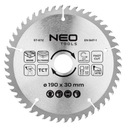 TARCZA DO PILARKI, WIDIOWA 190 x 30 mm, 50 ZĘBÓW 57-672 NEO TOOLS