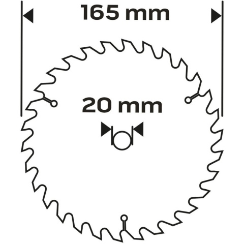 TARCZA DO PILARKI, ZAGŁĘBIARKI, WIDIOWA 165 x 1.5 x 2.6 x 20 mm 55-686 NEO TOOLS