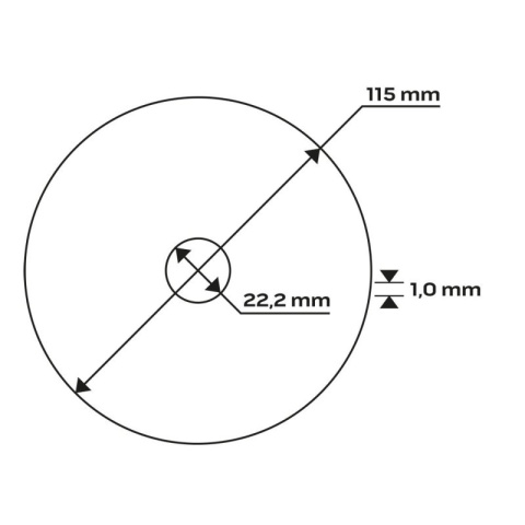 TARCZA TNĄCA DO METALU 115 x 1.0 x 22.2 mm, 41 A60-R-BF, INOX 57-730 NEO TOOLS