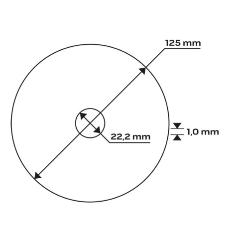 TARCZA TNĄCA DO METALU 125 x 1.0 x 22.2 mm, 41 A60-R-BF 57-707 NEO TOOLS