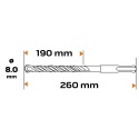 WIERTŁO DO BETONU SDS PLUS, 8 x 260 mm, S4, QUATRO 57-420 NEO TOOLS