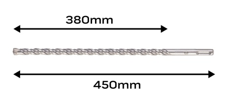 WIERTŁO DO BETONU ZBROJONEGO SDS PLUS 12 x 450 mm, QUATRO 54-121 NEO TOOLS