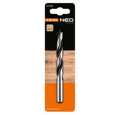 WIERTŁO DO DREWNA SPIRALNE, 10 x 120 mm 57-276 NEO TOOLS