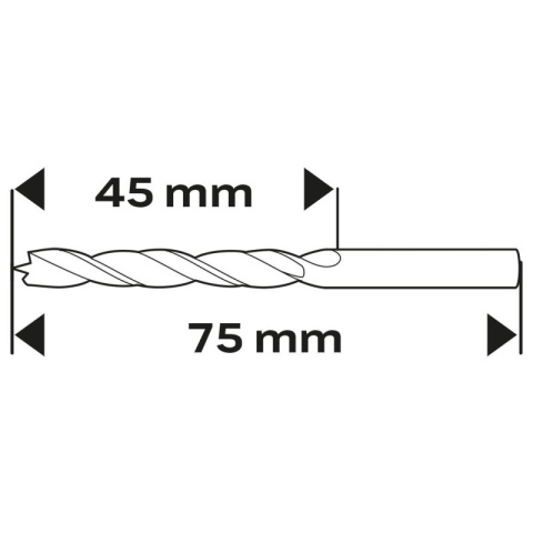 WIERTŁO DO DREWNA SPIRALNE, 4 x 75 mm 57-271 NEO TOOLS
