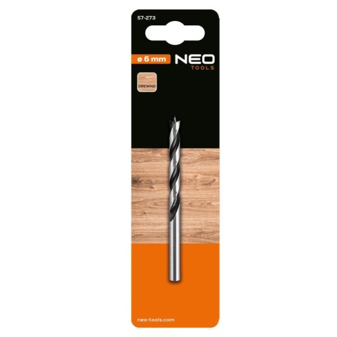 WIERTŁO DO DREWNA SPIRALNE, 6 x 93 mm 57-273 NEO TOOLS