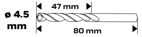WIERTŁO DO METALU HSS-CNC, 124°, "Pro-Tec", 4.5 mm 55-020 NEO TOOLS