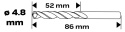 WIERTŁO DO METALU HSS-CNC, 124°, "Pro-Tec", 4.8 mm 55-021 NEO TOOLS