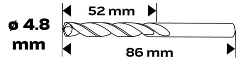 WIERTŁO DO METALU HSS-CNC, 124°, "Pro-Tec", 4.8 mm 55-021 NEO TOOLS