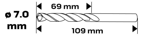 WIERTŁO DO METALU HSS-CNC, 124°, "Pro-Tec", 7.0 mm 55-027 NEO TOOLS