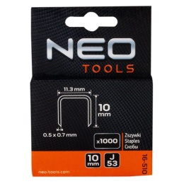 ZSZYWKI TYP J, 10 mm, 1000 szt. 16-510 NEO TOOLS