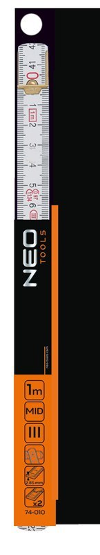 Miara składana drewno 2 m, biało-żółta 74-020 NEO Miara składana drewno 2 m, biało-żółta 74-020 NEO