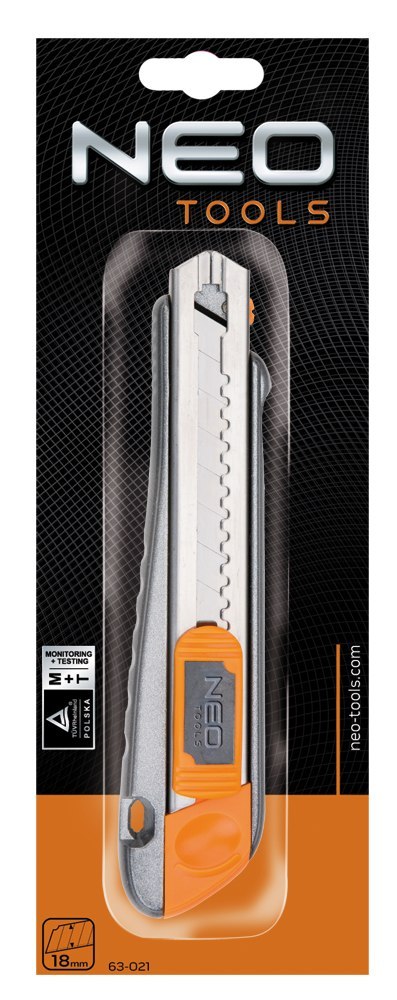 NÓŻ Z OSTRZEM ŁAMANYM 18 mm, 63-021 NEO