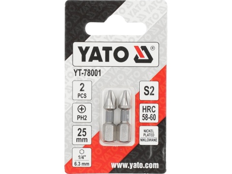BITY 1/4"X25 MM PH2 2 SZT Ni YT-78001 YATO