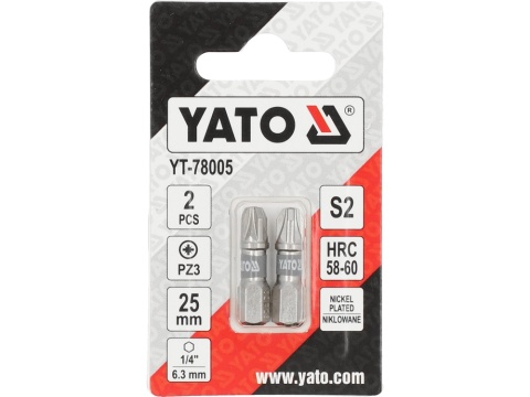 BITY 1/4"X25 MM PZ3 2 SZT Ni YT-78005 YATO