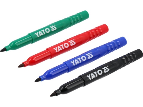 MARKERY TECHNICZNE KPL. 4 SZT / CZARNY-ZIELONY-NIEBIESKI-CZERWONY YT-69304 YATO