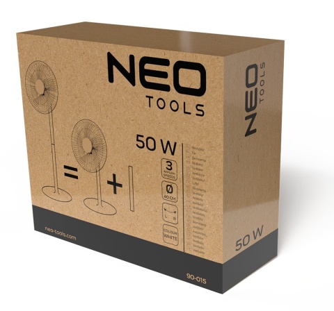 WENTYLATOR PODŁOGOWY 50W, ŚR. 40 cm, 3 PRĘDKOŚCI, OSCYLACJA, BIAŁY 90-015 NEO TOOLS