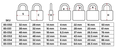 KŁÓDKA 40 mm, 3 KLUCZE 85-051 NEO TOOLS