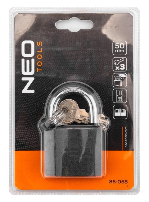 KŁÓDKA 50 mm, 3 KLUCZE 85-058 NEO TOOLS