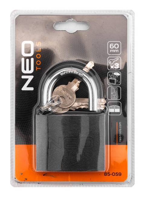 KŁÓDKA 60 mm, 3 KLUCZE 85-059 NEO TOOLS
