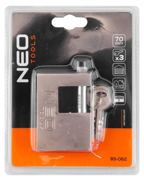 KŁÓDKA TRZPIENIOWA 70 mm, 3 KLUCZE 85-062 NEO TOOLS