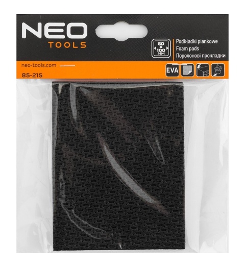 PODKŁADKA Z PIANKI SAMOPRZYLEPNA, CZARNA 80 X 100 mm, 1 szt. 85-215 NEO TOOLS