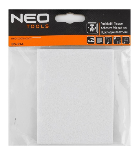 PODKŁADKI FILCOWE SAMOPRZYLEPNE, BIAŁE 80X100mm, 2 szt. 85-214 NEO TOOLS