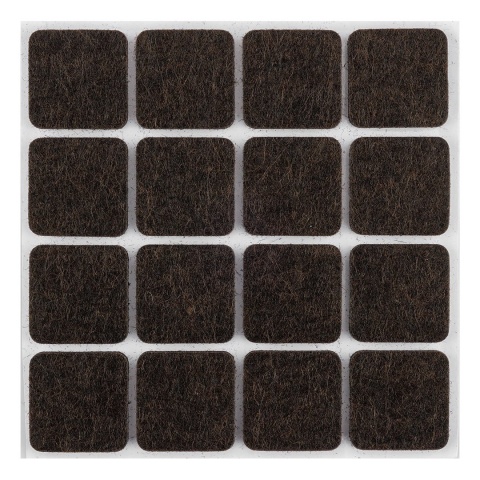 PODKŁADKI FILCOWE SAMOPRZYLEPNE, CIEMNOBRĄZOWE 25X25 mm, 16 szt. 85-212 NEO TOOLS