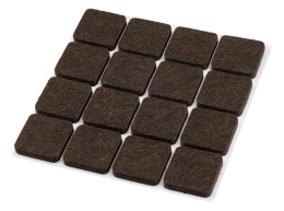 PODKŁADKI FILCOWE SAMOPRZYLEPNE, CIEMNOBRĄZOWE 25X25 mm, 16 szt. 85-212 NEO TOOLS