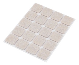 PODKŁADKI FILCOWE SAMOPRZYLEPNE, JASNOBRĄZOWE 20X20 mm, 20 szt. 85-203 NEO TOOLS