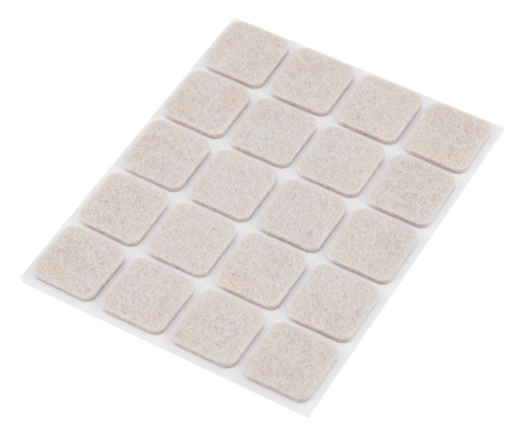 PODKŁADKI FILCOWE SAMOPRZYLEPNE, JASNOBRĄZOWE 20X20 mm, 20 szt. 85-203 NEO TOOLS