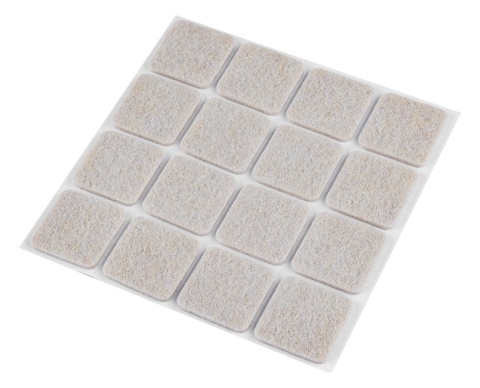 PODKŁADKI FILCOWE SAMOPRZYLEPNE, JASNOBRĄZOWE 25X25 mm, 16 szt. 85-204 NEO TOOLS