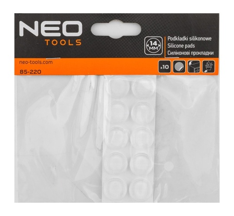 PODKŁADKI SILIKONOWE SAMOPRZYLEPNE 14 mm, 10 szt. 85-220 NEO TOOLS