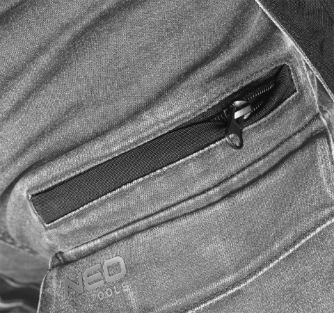 SPODNIE ROBOCZE DENIM, WZMOCNIENIA CORDURA, ODPINANE KIESZENIE KABUROWE, SZARE, ROZMIAR XL 81-361-2-XL NEO TOOLS