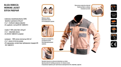 BLUZA ROBOCZA 2 w 1 COTTON, ROZMIAR S/48 81-310-S NEO TOOLS