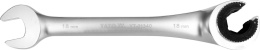 Klucz oczkowy półotwarty z grzechotką 18 mm YATO YT-01340 - satynowe wykończenie, mechanizm zapadkowy 72 zęby, profil AS-DRIVE