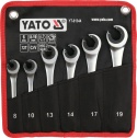 Zestaw kluczy półotwartych z grzechotką YATO YT-01344 w etui - klucze 8, 10, 13, 14, 17, 19 mm, stal CrV, mechanizm zapadkowy 72 zęby