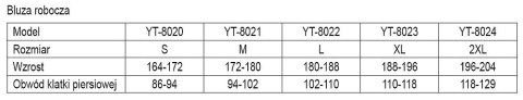 BLUZA ROBOCZA DUERO ROZM. XL YT-8023 YATO