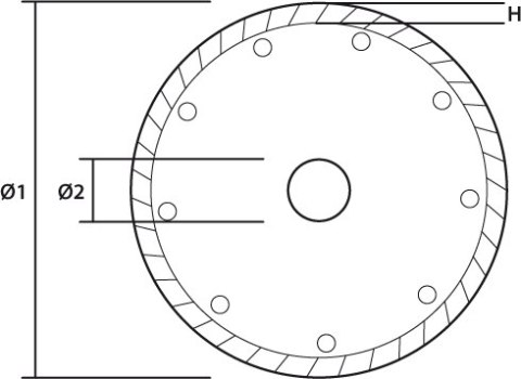 Tarcza diamentowa 200 x 25.4mm, turbo super cienka