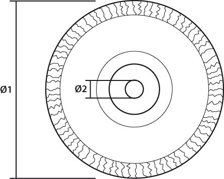 Szczotka druciana doczołowa 75 mm, INOX 57H600