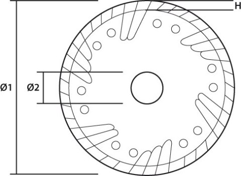 Tarcza diamentowa 125 x 22.2 mm, turbo