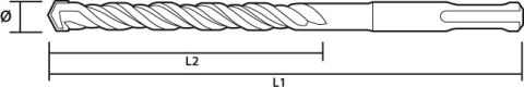 Wiertło do betonu SDS Plus, 6 x 210 mm, S4, quatro