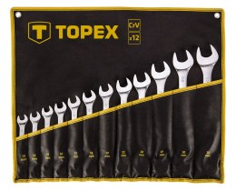 Klucze płasko-oczkowe 13-32 mm, 12 szt. TOPEX